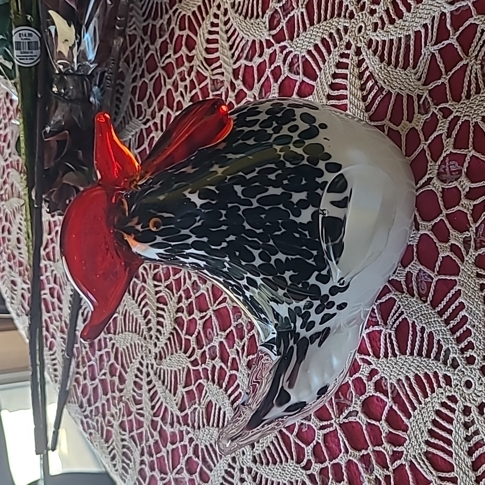 Solid glass chicken